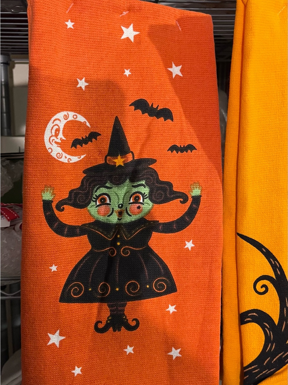 Halloween Witch Kitchen Towel - Orange